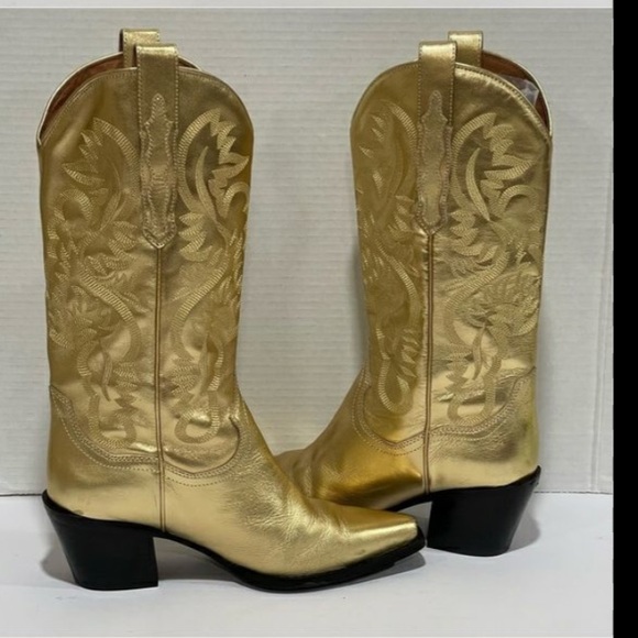 Jeffrey Campbell gold boots